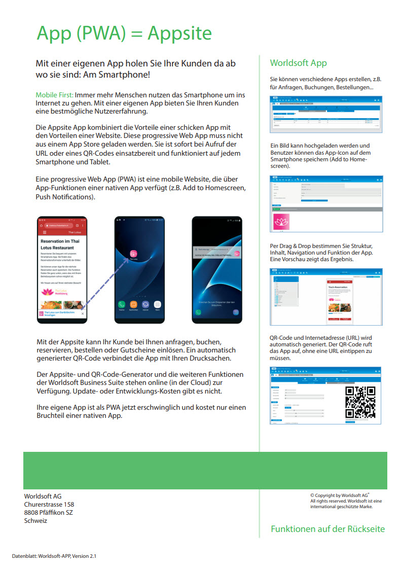 App Datenblatt